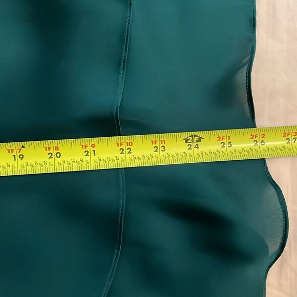 Blair Stanley Green Button Up Double Tier Blouse Womens Size 4 Relaxed Fit - Picture 6 of 8